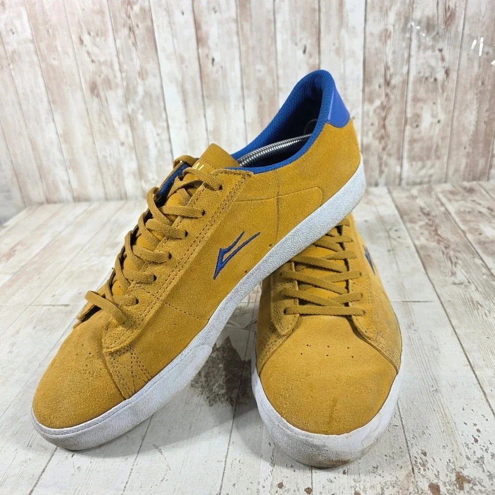 Lakai Newport Mens Suede Skate Shoes Mustard Yellow Blue MS120-0245 Size 13